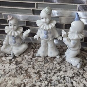 Set of 3 Vintage Clown Porcelain Figurines - RB Florist Quality Japan